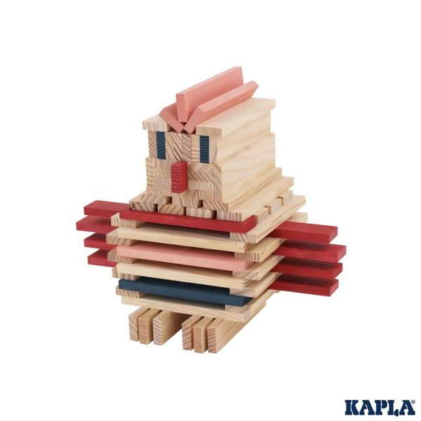 KAPLA 120er Bausteine Box - Natur, Rosa, Rot, Dunkelblau KAPLA 120er Bausteine Box - Natur, Rosa, Rot, Dunkelblau