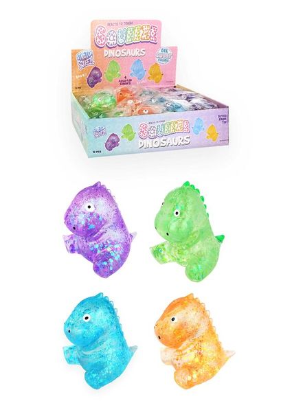 Dinosaurier, Schaumfigur, Glitzer, Farbig, Spielzeug