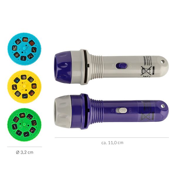 LED-Taschenlampe, Kunststoffgehäuse, Violett und Weiß, Bunte Lichteffekte, Batteriebetrieben