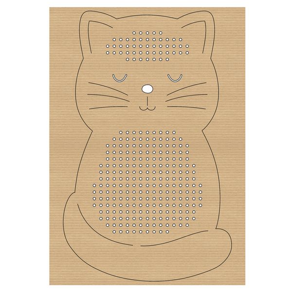 katze stil perforiert mat, katze muster mat, karton textur, loch muster, süße katze design