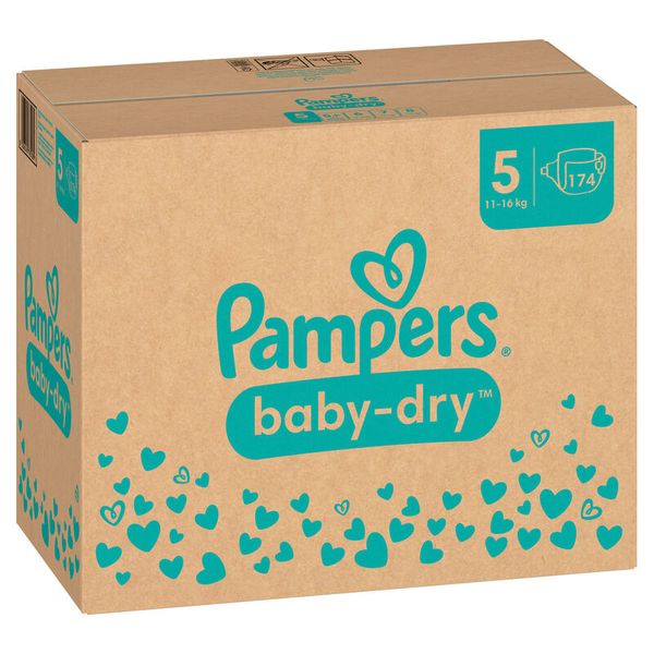 PAMPERS Baby Dry Gr. 5 Junior (11-16kg), Vorratspack (4 Kartons)