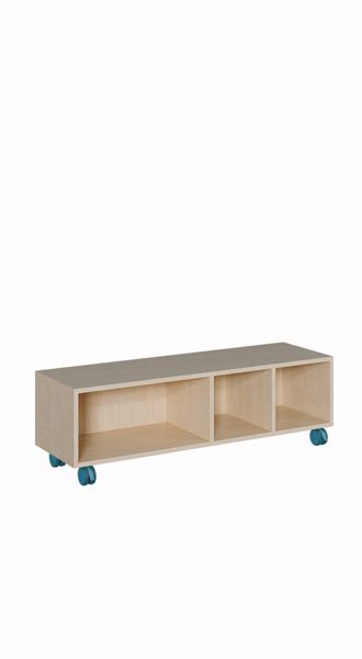 Regal fahrbar mit 2 Trennwänden (B/H/T: 139 x 42,5 x 40 cm) Regal fahrbar mit 2 Trennwänden (B/H/T: 139 x 42,5 x 40 cm)