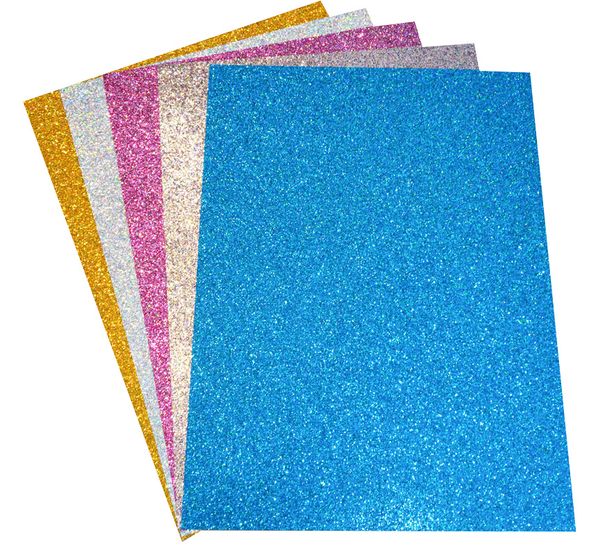 FOLIA Glitter-Fotokarton, grob, 300 g/qm, 50x70 cm, 5 Bogen farbig sortiert
