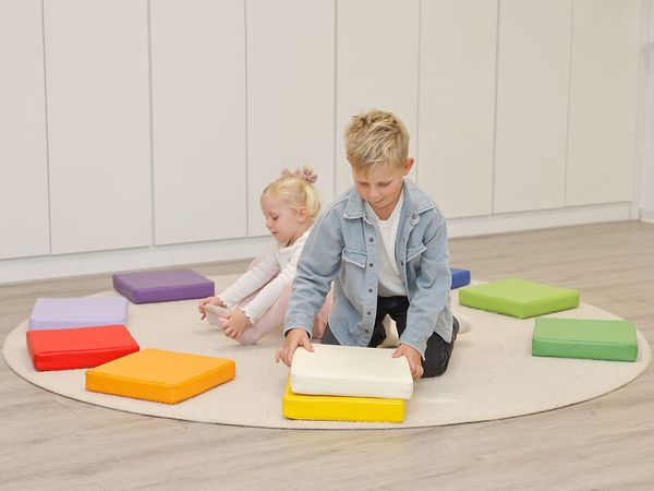 KITAEINKAUF Sitzkissen-Set, Kunstleder, Unifarben, 5 cm Höhe, 10 Stück