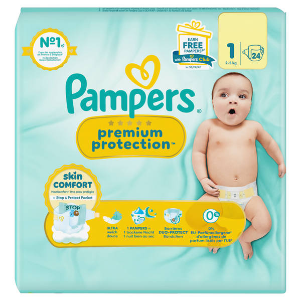 PAMPERS Premium Protection New Baby Gr. 1, Newborn (2-5 kg), (verschiedene Verpackungsgrößen)