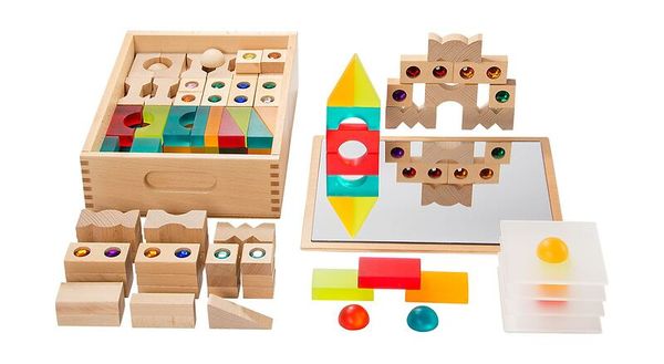 Holzspielzeug, Puzzleset, Klemmbausteine, Farbenvielfalt, Labyrinth