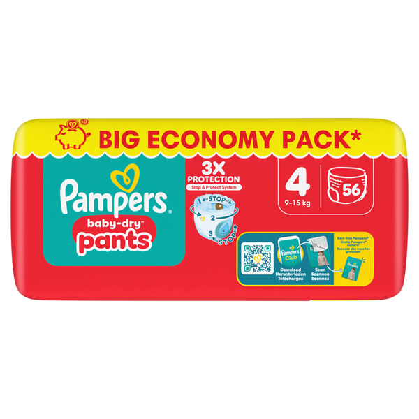 PAMPERS Baby Dry Pants Gr. 4, Maxi 9-15 kg, (verschiedene Verpackungsgrößen)