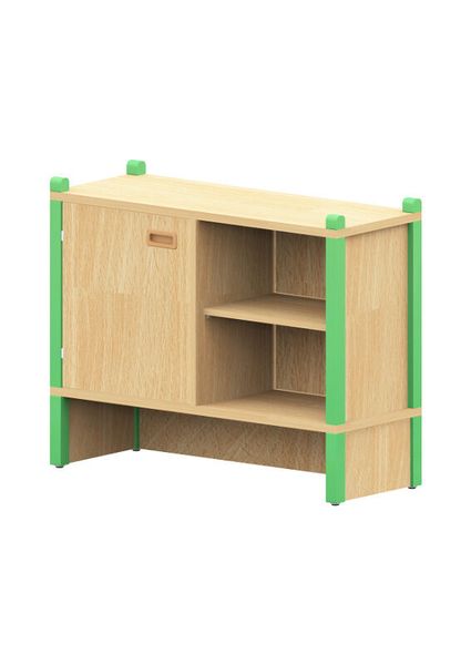 BasicPlus Stollensockelnischenschrank, mit je einem Einlegeboden und Tür links, Regel rechts