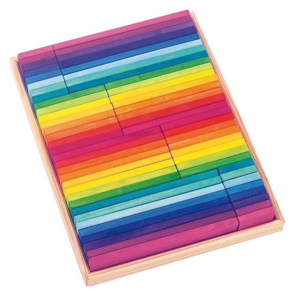 kugelschachtel, bunte stöcke, farbige blocke, holzrahmen, bausteine