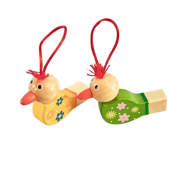 Holzspielzeug, Ente, Schnuranhänger, handlich, bunt