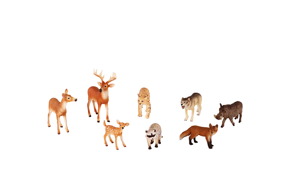 Wildtiere, Tiergruppe, Hirsch, Fuchs, Wolf