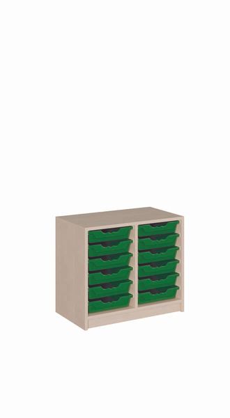 Lager, Schrank, Schublade, grüne Einsätze, Holz