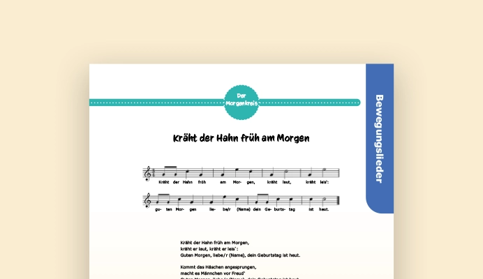 Liedtext "Kräht der Hahn früh am Morgren"