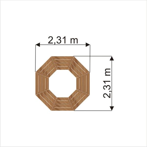 Ring, Holz, Achteck, Blumenkasten, Abmessungen