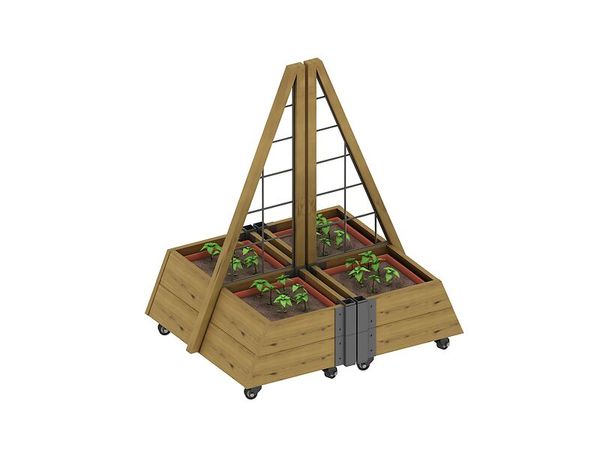 Mobiles Beet mit Dreiecksrankgitter, 2er Set
