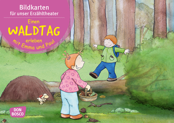 Waldweg, Kinderbuch, Comic-Illustration, Waldkindergarten, Emma und Paul
