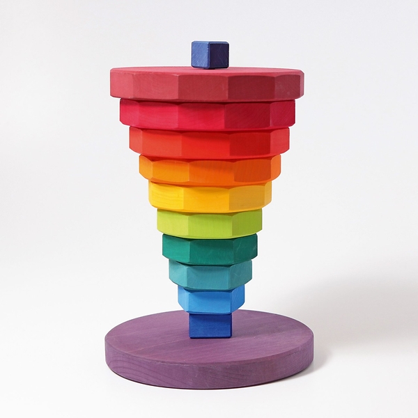 Holzspielzeug, Stapelspiel, Regenbogen, Pyramide, Holzbausteine