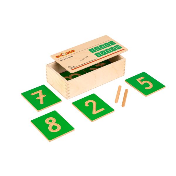 Lernspiel, Zahlenkarten, Holzspielzeug, Mathematik, Zahlenset