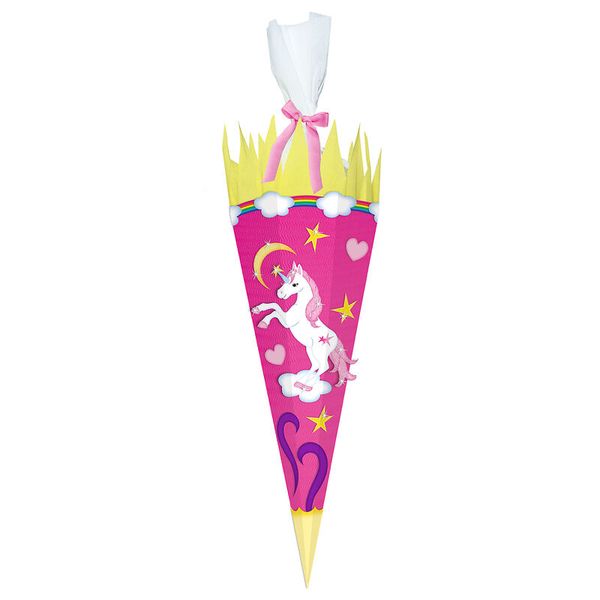 konfetti-poncho, einhorn-dessin, pink-poncho, mast-kerze, stern-und-herzen