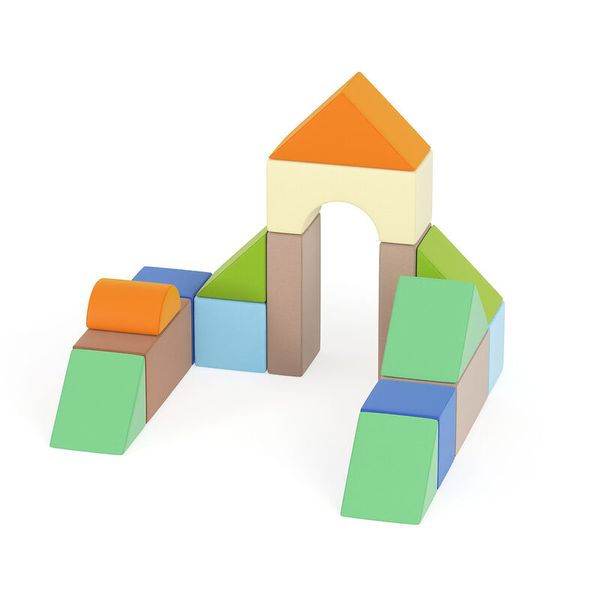 KITAEINKAUF Schaumstoff-Bausteine Happy Castle Set Krippe, 16-teiliges Set, Farbkombination wählbar