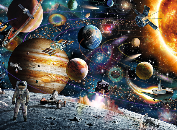 Weltraum, Alltagsszene, Planetensystem, Raumfahrt, Raumschiff