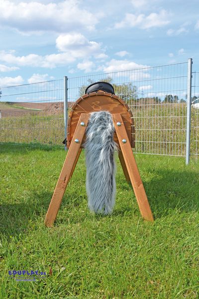 Holzrahmen, Outdoor-Spiel, Sichtschutz, Graues Fell, Gehäuse