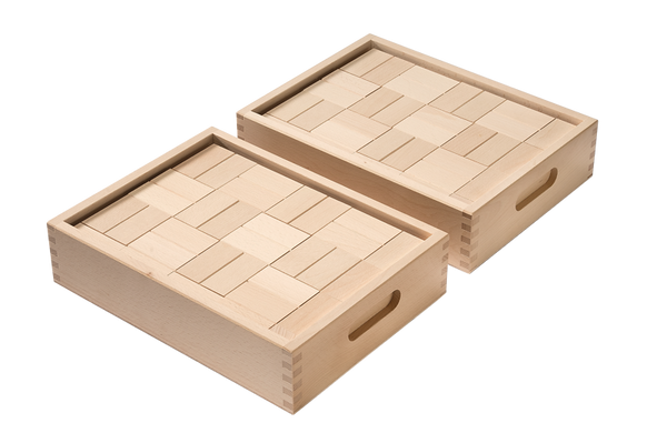 BRUDERHAUS DIAKONIE Holzbausteinwagen mit 588 Quaderbausteine (33 mm)