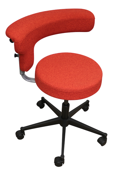 Bürodrehstuhl, Rot, Polsterstuhl, Rollenbasis, Armlehne