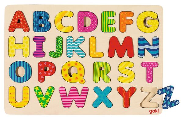 Alphabet, Buchstaben, Holzpuzzle, Bunte, A–Z