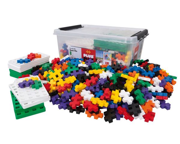 Klemmbausteine, Bausteine, Puzzle-Teile, Kunststoffbausteine, Buntmix