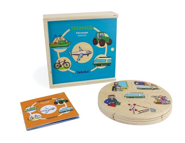 Technico Fahrzeuge, 30 Holz-Puzzleteile, ab 4 Jahre Technico Fahrzeuge, 30 Holz-Puzzleteile, ab 4 Jahre