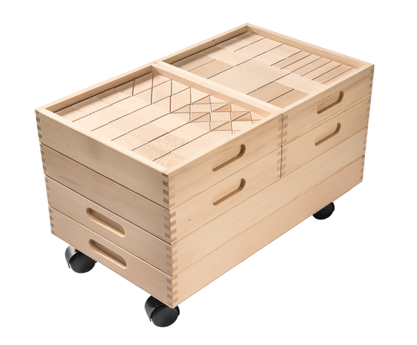 Holzkiste, Holzbox, Wagenkasten, Servierwagen, Rollwagen