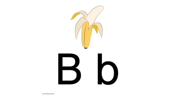 banana, banana peel, fruit, yellow, buchstabe b