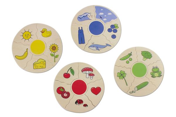 Nawito Puzzle "Farben", 4 Puzzles mit je 5 Teilen, ab 3 Jahre