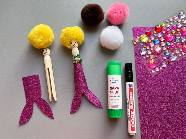 FOLIA Retro Holzklammern, Naturfarben, 50 Stück