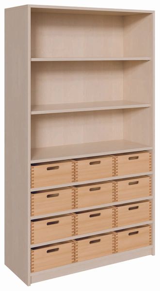 Regal, Wohnregal, Holzregal, Schubladenregal, Küche/Garderobe