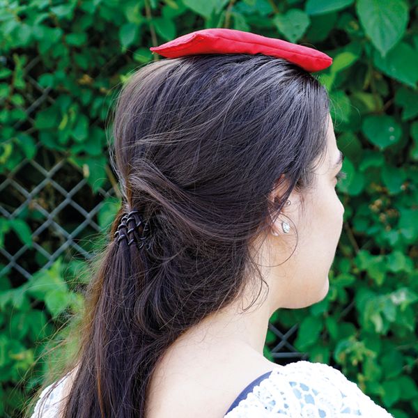 Kopfband, roter Haarschmuck, Haaraccessoire, Ponytail, Klammer