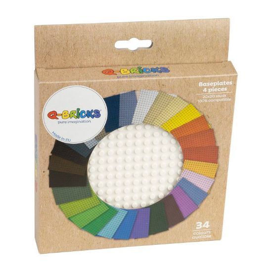 Q-Bricks Bauplatte, 20x20 Noppen, 4 Stück, weiß Q-Bricks Bauplatte, 20x20 Noppen, 4 Stück, weiß