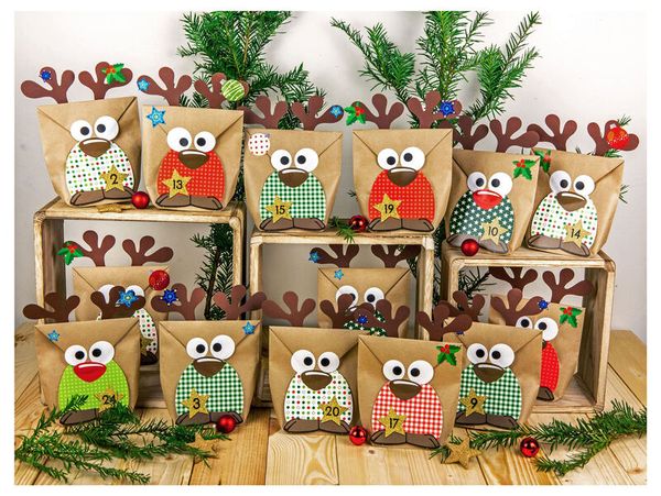 Geschenktüte "Rentier", 24 Sets (SONDERANGEBOT)