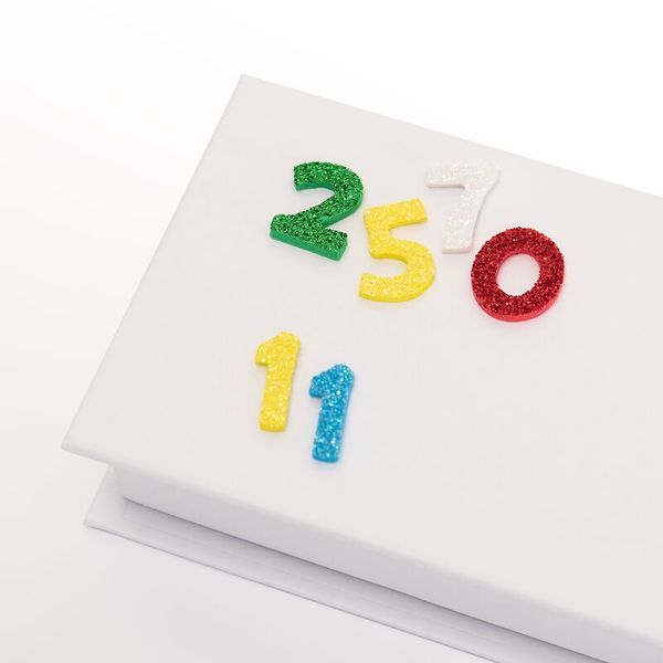 FOLIA Moosgummi Glitter-Buchstaben & Zahlen, 1,5 cm, 500 Stück
