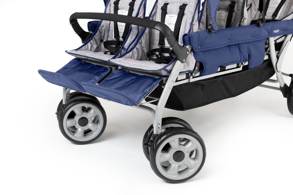 baby stroller, double seat, blaue farbe, vier räder, lenkerstange