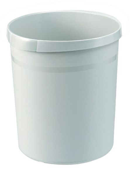 Papierkorb rund mit Rand, grau, 18 L