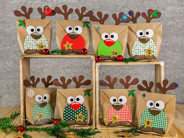 Geschenktüte "Rentier", 24 Sets (SONDERANGEBOT)