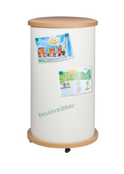 Litfaßsäule mit Whiteboardoberfläche, Höhe 130 cm, fahrbar Litfaßsäule mit Whiteboardoberfläche, Höhe 130 cm, fahrbar
