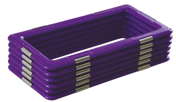 rechteckige Schale, stapelbare Schale, lila Schale, metallgriff, Küchenschale