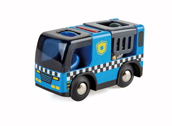 HAPE Polizeiauto mit Sirene und Spielfigur (9,4 x 3,6 x 5,1 cm), ab 3 Jahre