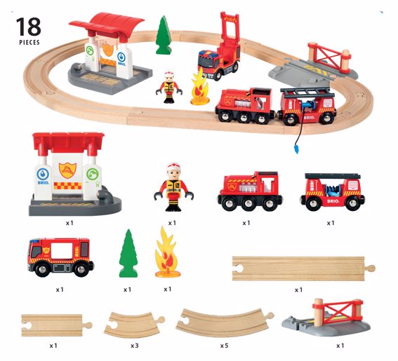 BRIO Bahn Feuerwehr Set (18 Teile), ab 3 Jahre BRIO Bahn Feuerwehr Set (18 Teile), ab 3 Jahre