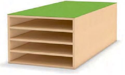 Schuhregal, 4-Ebene, Holz, grüner Deckel, Aufbewahrungsschränkchen