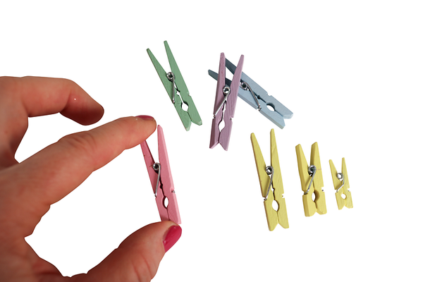 FOLIA Holzklammern, 2,5-5 cm, Großpackung, 480 Stück, Farbe wählbar