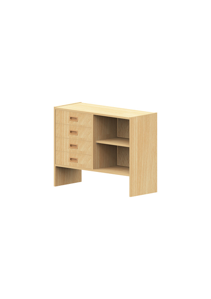 BasicPlus Sockelnischenschrank mit 4 Schübkästen links, Regal rechts, B: 102 cm BasicPlus Sockelnischenschrank mit 4 Schübkästen links, Regal rechts, B: 102 cm